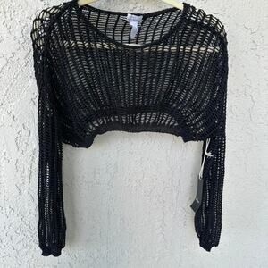 Black crochet long sleeve